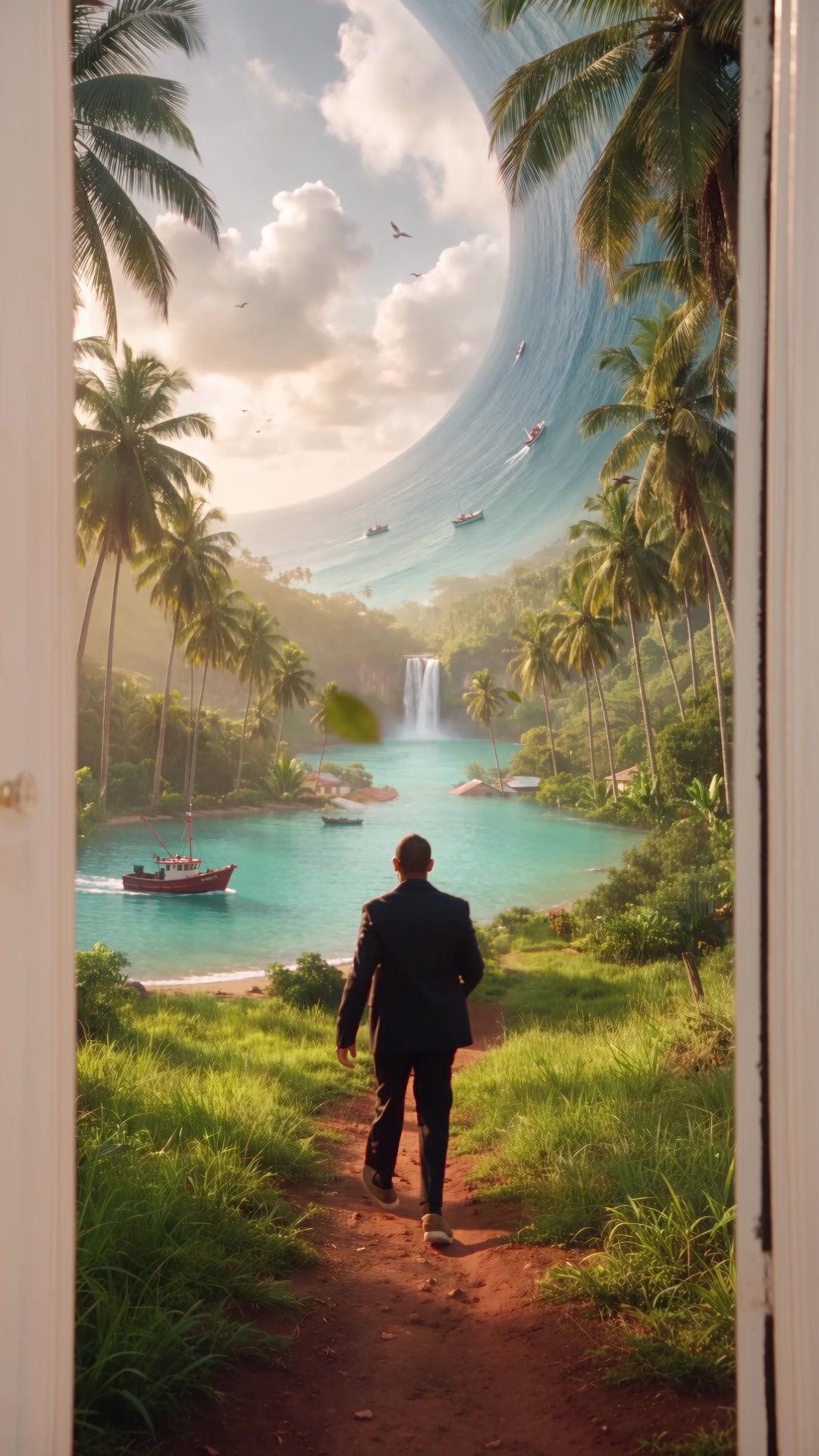 My real hallway vs. the magical world on the other side of the door